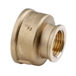 Brass reducing coupling 2"x5/4" yellow - durable pipe connection