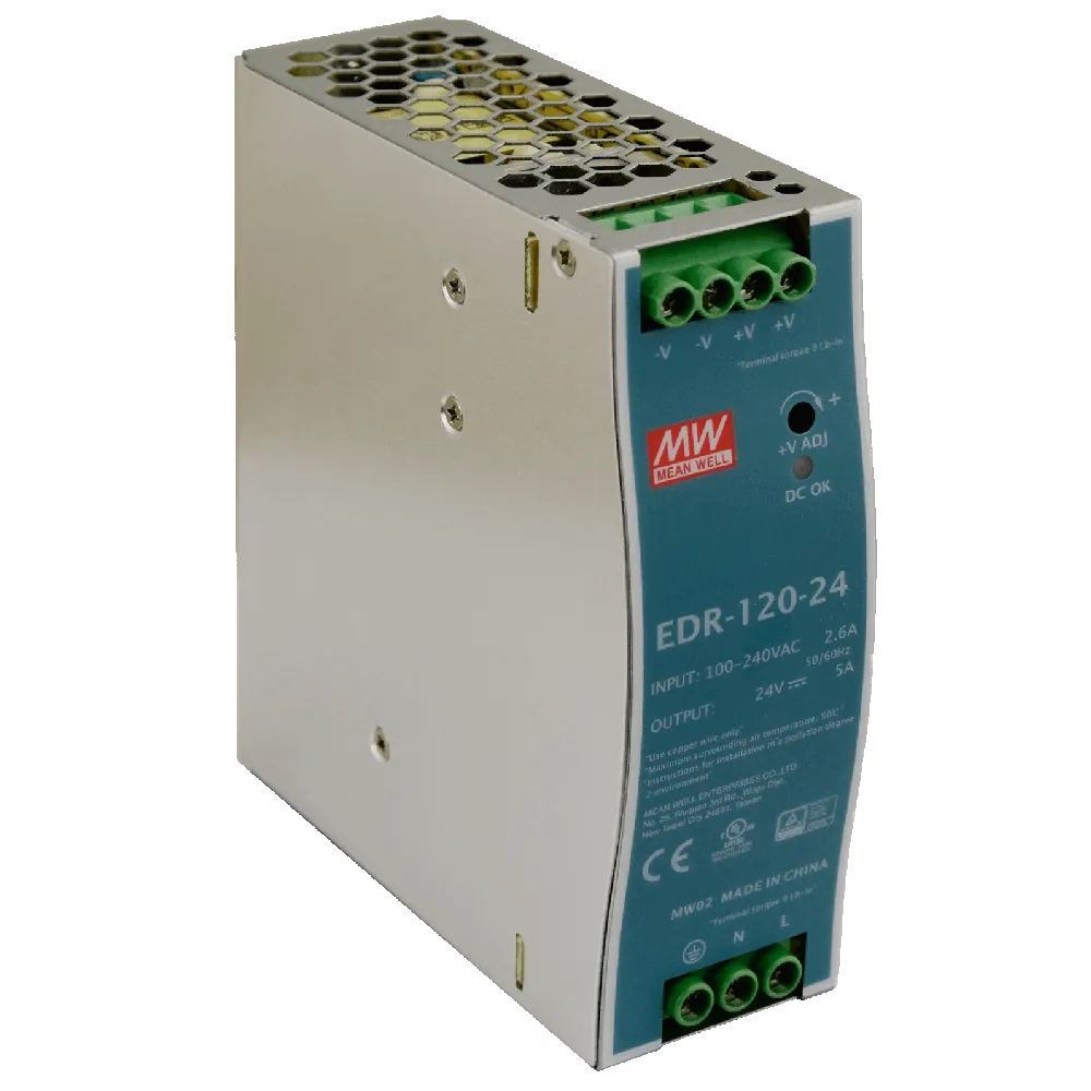 EDR zasilacz na szynę DIN 120W 5.0A 24V DC - niezawodne zasilanie