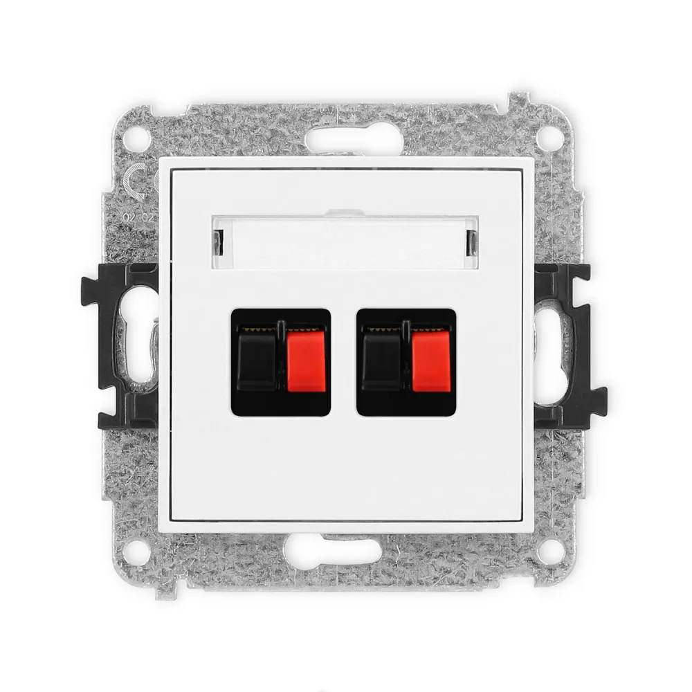 Mini moduł biały gniazdo głośnikowe Hi-Fi 2x zaciski śrubowe