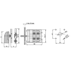 ŁK100-12 0-1 cam switch B/O 100A IP65 - reliable switch