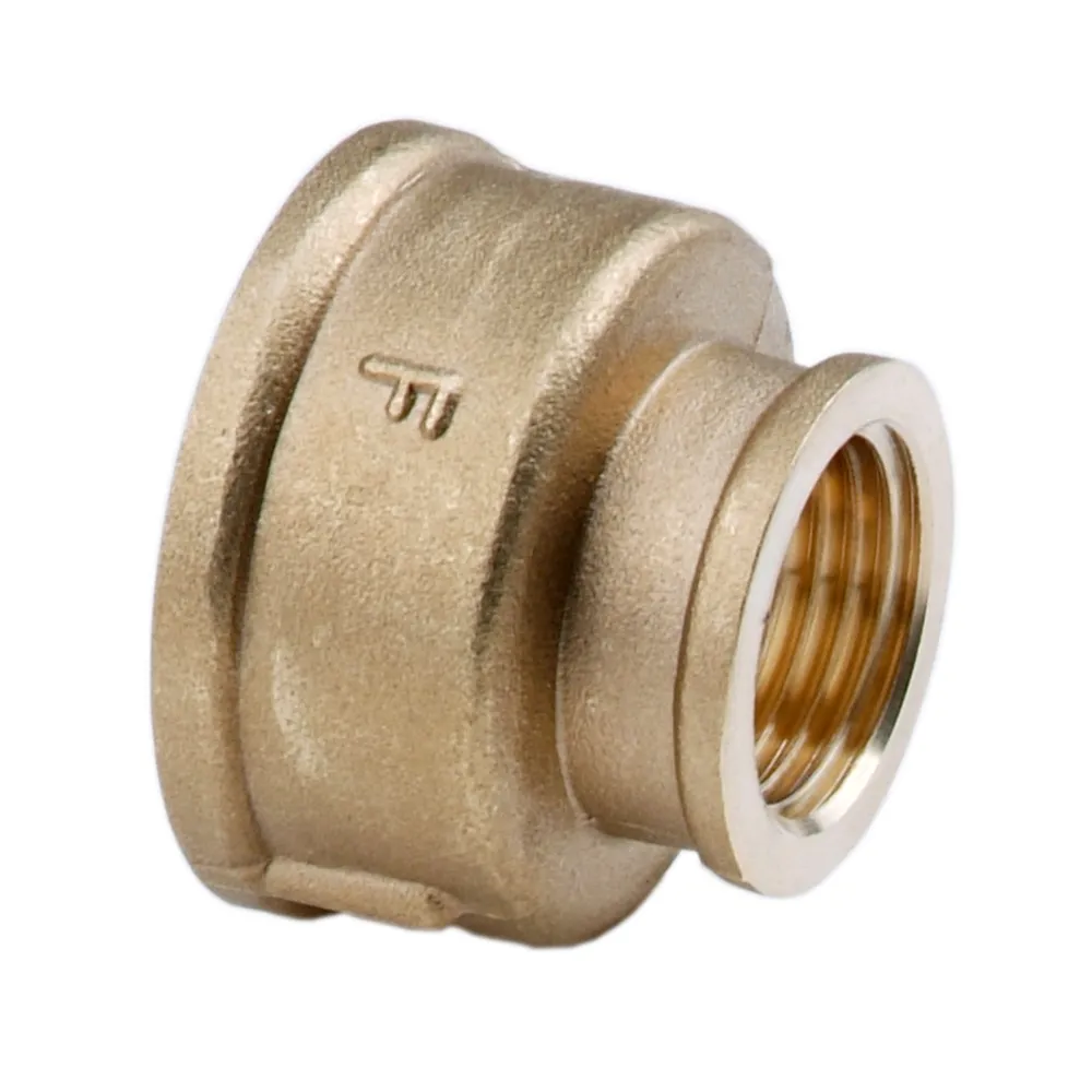 Brass reducing coupling 6/4"x1" yellow - durable connections