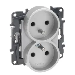 Niloe Step moduł aluminium gniazdo 2x Z/U 16A 250V