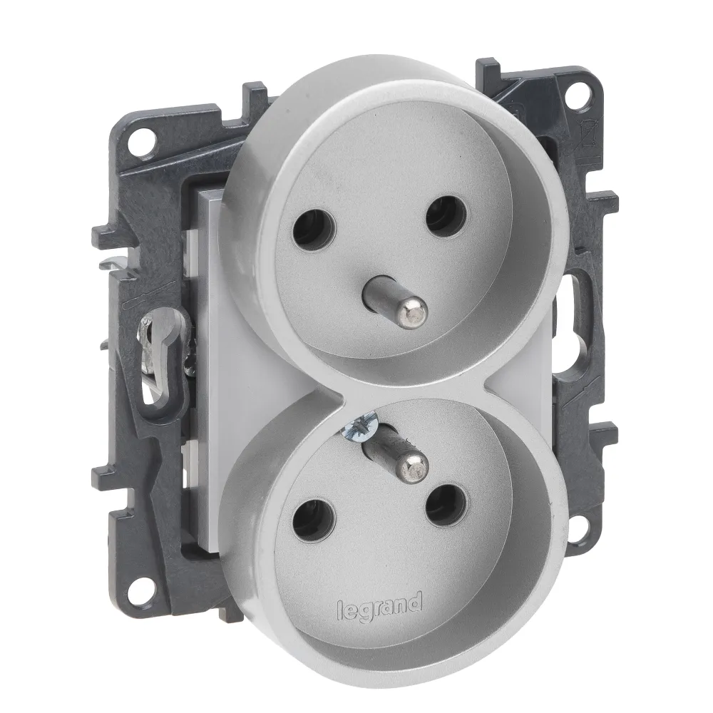 Niloe Step moduł aluminium gniazdo 2x Z/U 16A 250V