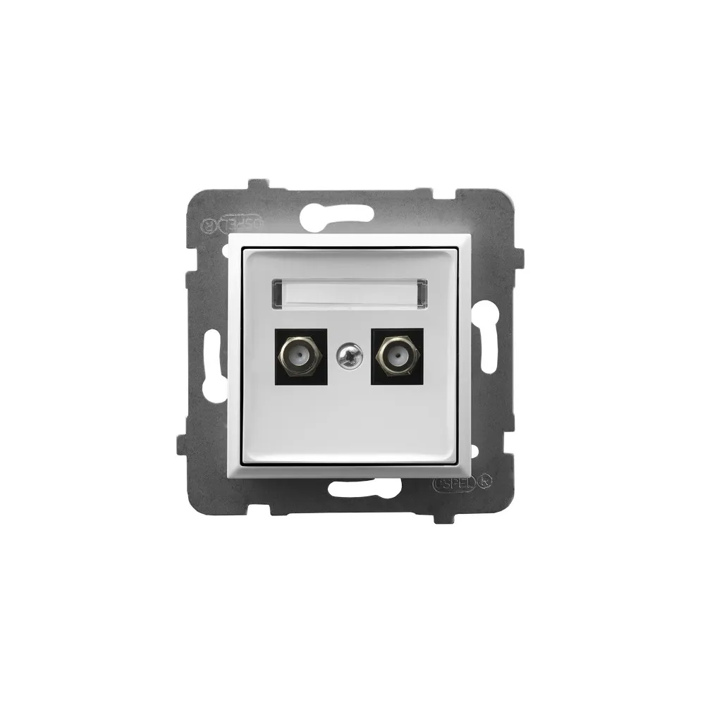 Aria white module 2x TV socket type F – practical antenna socket