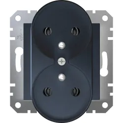Schneider Electric Asfora double socket 2x2P+PE anthracite
