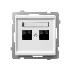Sonata white module computer socket 2x UAE 8 Cat.5e UTP Krone
