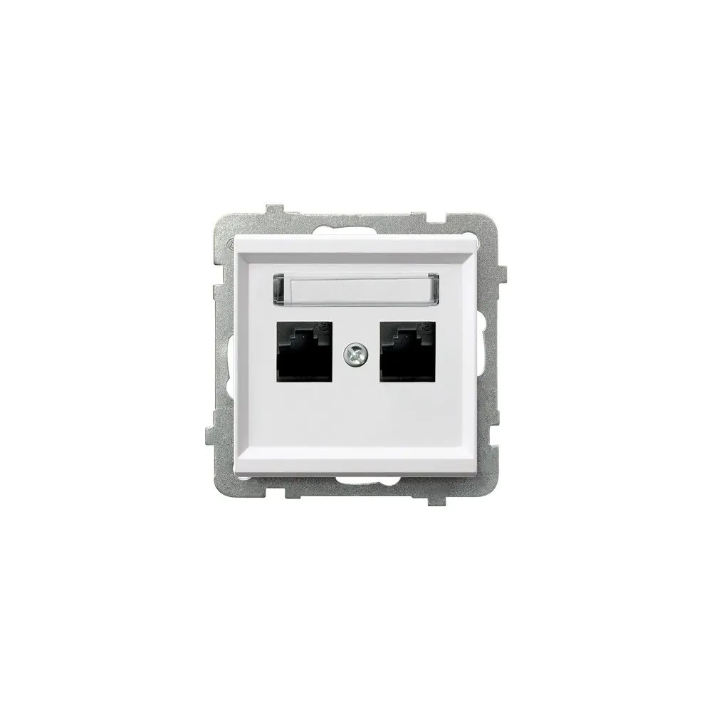 Sonata white module computer socket 2x UAE 8 Cat.5e UTP Krone