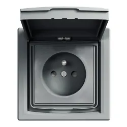 Schneider Electric Asfora – single socket 2P+PE with IP44 frame