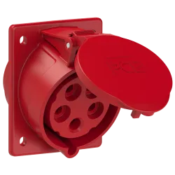 32/5 Angled Panel Power Socket IP44 400V 87x97 - Reliable