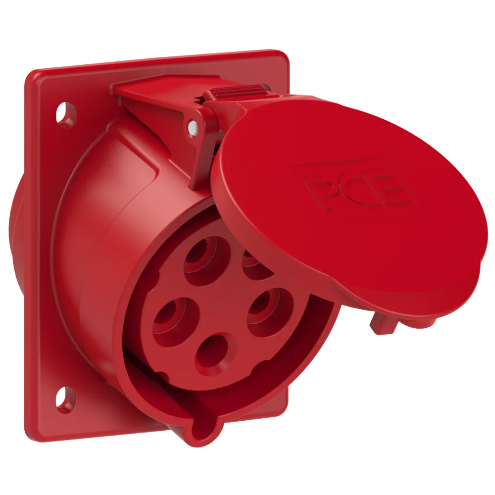 32/5 Angled Panel Power Socket IP44 400V 87x97 - Reliable