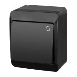 Hermes czarny przycisk NT "Dzwonek" IP44 10AX 250V
