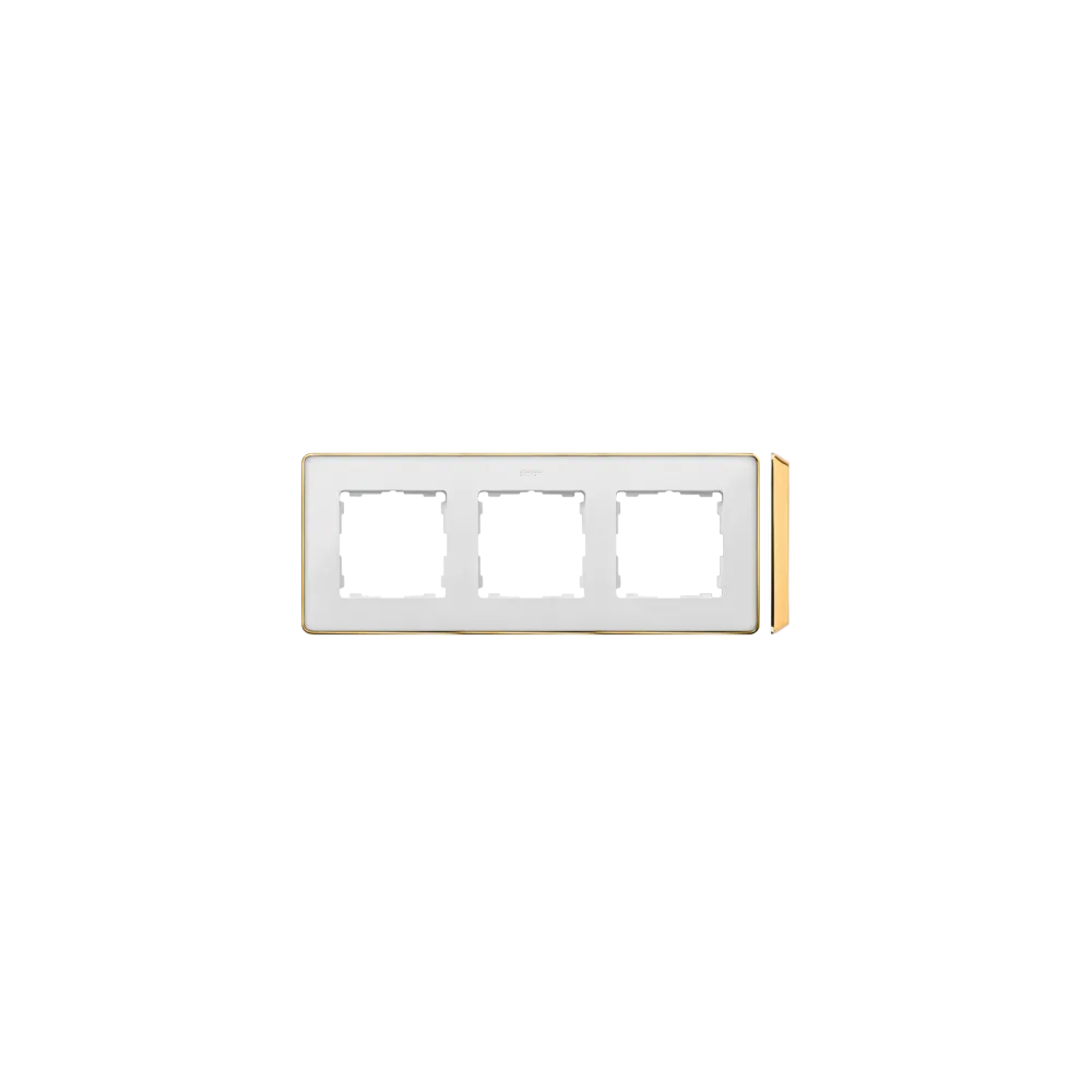 Simon 82 Detail Select biały metal z podstawą złotą ramka 3x