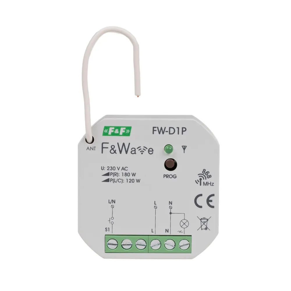 FW-D1P Radiowy ściemniacz uniwersalny dopuszkowy 230V AC F\WAVE
