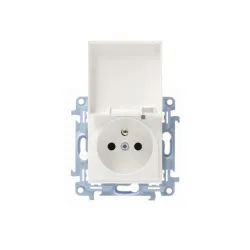 Simon 10 module white socket 1x TV/FM with flap IP44 16A 250V