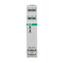BIS-412 przekaźnik impulsowy bistabilny grupowy 16A 24V AC/DC