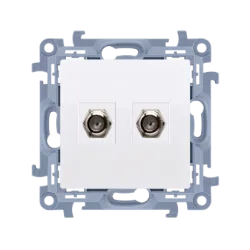 Simon 10 white module socket 2x TV type F - practical TV socket