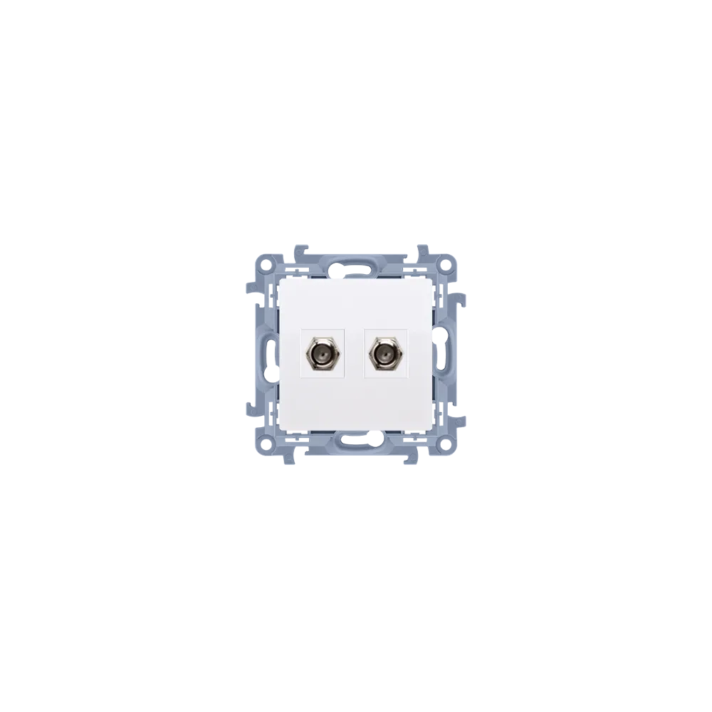 Simon 10 white module socket 2x TV type F - practical TV socket