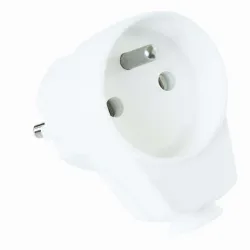 Portable 1F plug-socket with switch angled IP20 16A 230V white