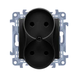 Simon 10 module black matte socket 2x B/U 16A 250V
