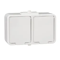 Schneider Electric Cedar – double socket 2P+PE IP44 white