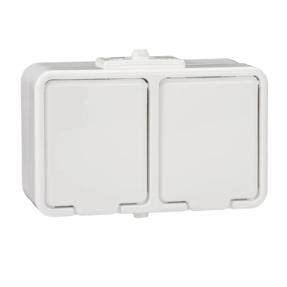 Schneider Electric Cedar – gniazdo podwójne 2P+PE IP44 białe