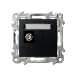 SZAFIR black metallic module F-type antenna socket 1x