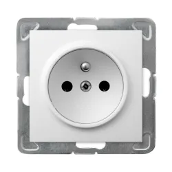 Impresja module white socket 1x with earth 16A 250V - practical socket