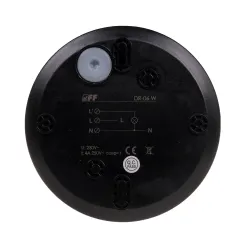 DR-06B czujnik ruchu sufitowy czarny 360° – niezawodna automatyka