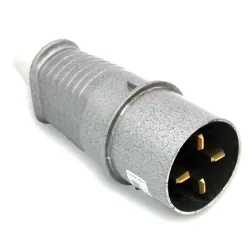 Portable metal power plug 32/4 IP44 500V flat contacts