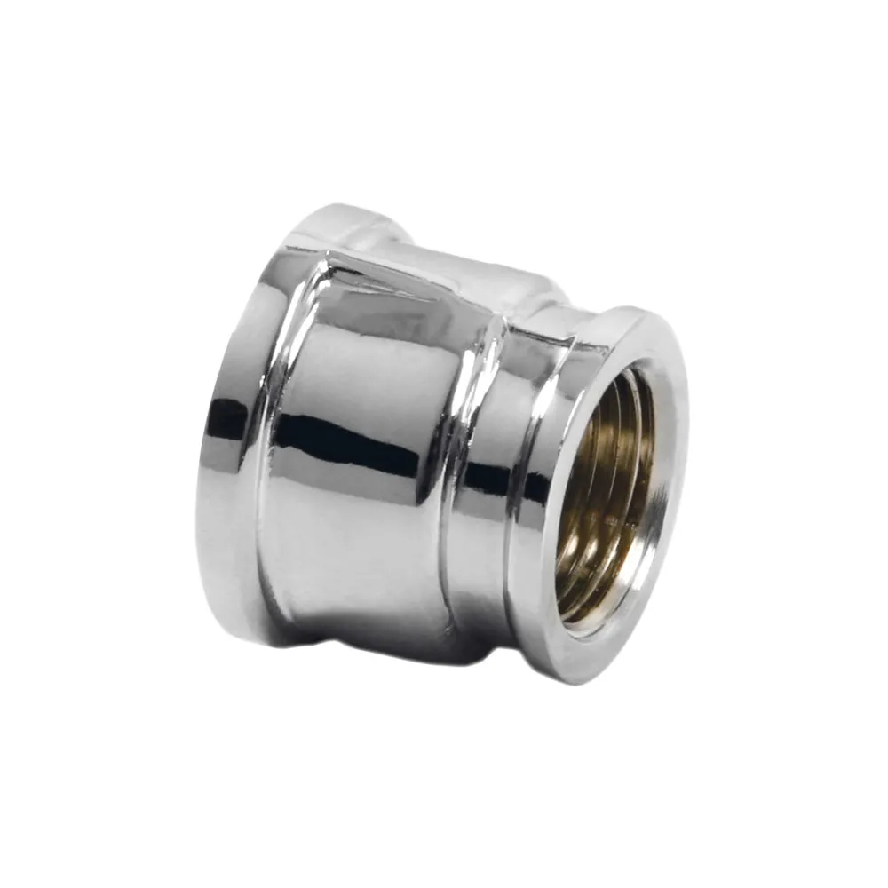 Brass reducing coupling 1/2"x3/8" chrome - durable connection
