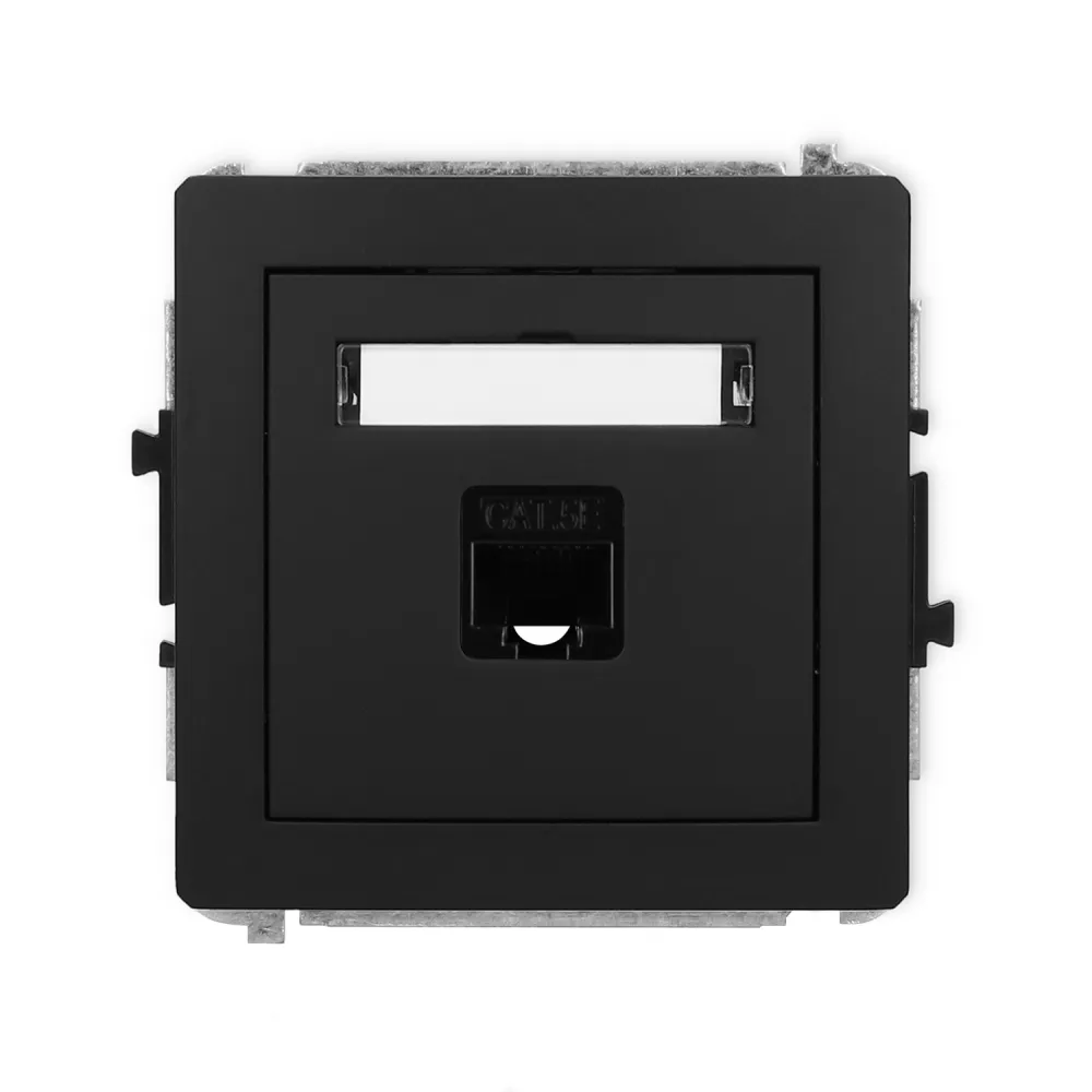 Deco module black matte computer socket 1x UAE cat. 5e