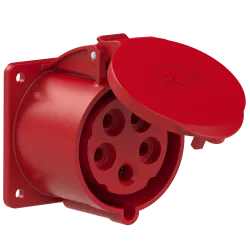 32/5 Straight Panel Power Socket IP44 400V 75x75 - sturdy and