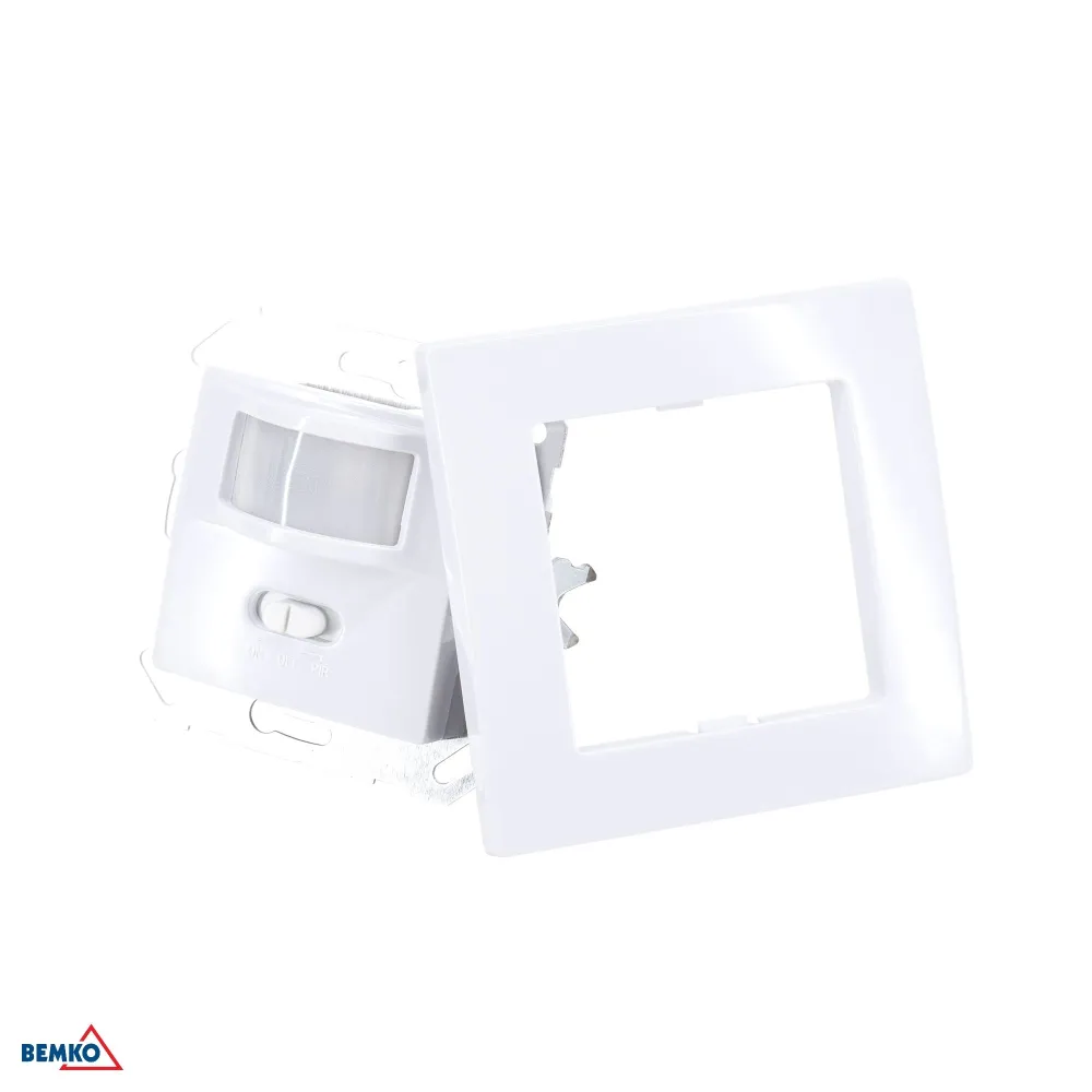 White motion sensor PT for box 160° 9m IP20 500W 230V