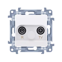 Simon 10 white module pass-through RTV socket 10dB