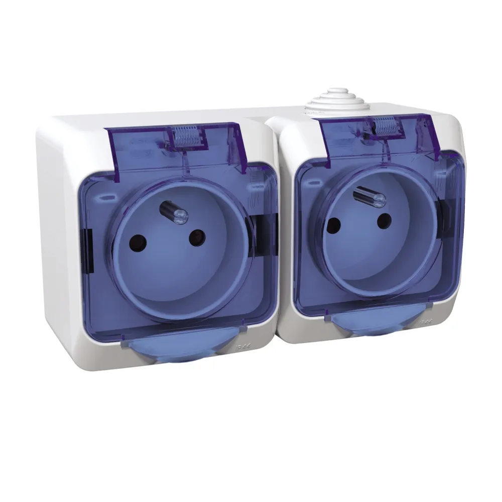 Schneider Electric Cedar Plus - gniazdo podwójne 2P+PE IP44
