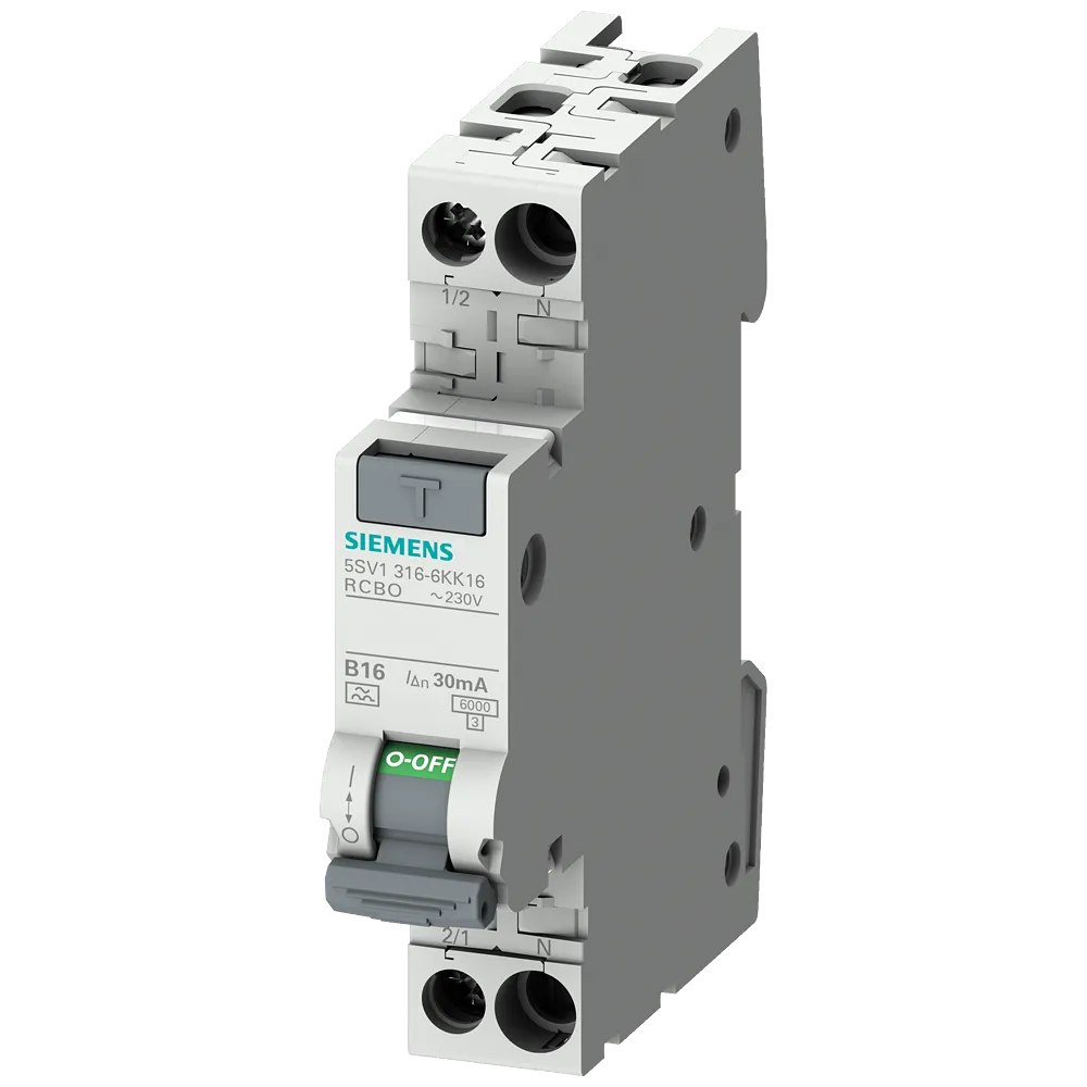 Residual current circuit breaker 5SV1 B 6A/30MA/AC 1P+N – reliable protection