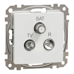 Sedna Design white 7dB pass-through RTV-SAT socket
