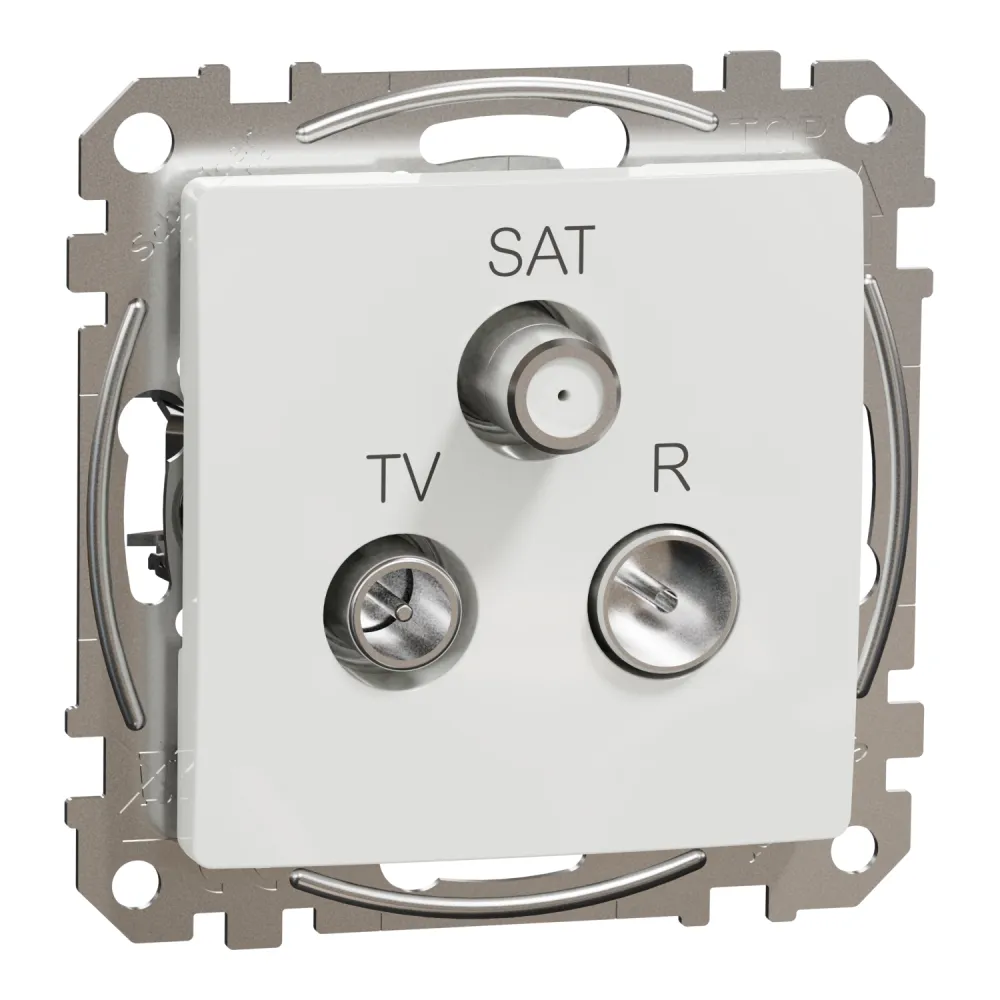 Sedna Design white 7dB pass-through RTV-SAT socket