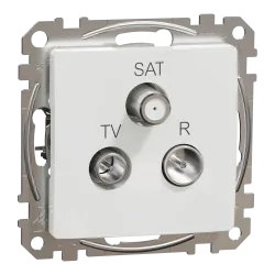 Sedna Design white 7dB pass-through RTV-SAT socket
