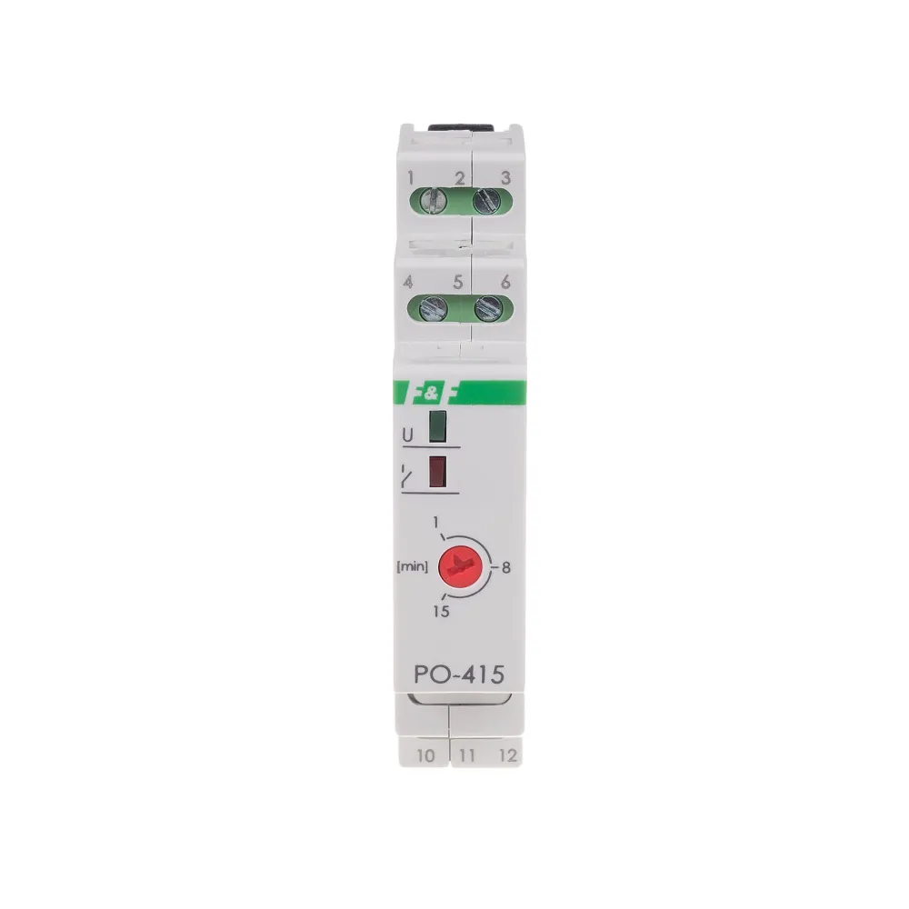 PO-415 Przekaźnik czasowy 10A 1P 1-15min 230V AC - niezawodny