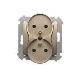 Simon 54 module matte gold socket 2x 16A 250V