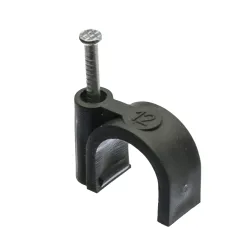 Flop-12/100 uchwyt kablowy z gwoździem D fi 12 mm czarny
