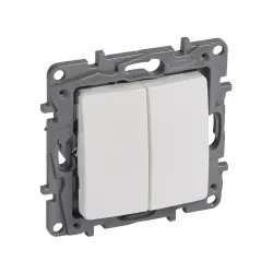 Przycisk NILOE 2 moduł biały - podwójny przycisk 6A 250V
