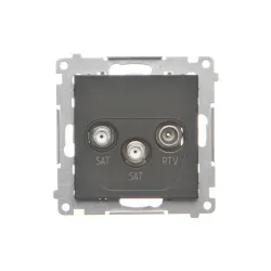 Simon 55 module black matte socket 2xSAT-RTV - practical solution