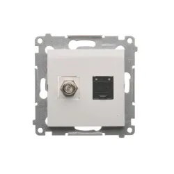 Simon 54 white module TV socket type F + computer CAT.6 FTP