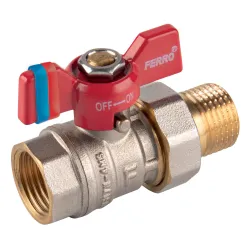 Kurki kulowe nakrętno-wkrętne z motylkiem F-Comfort 1/2"