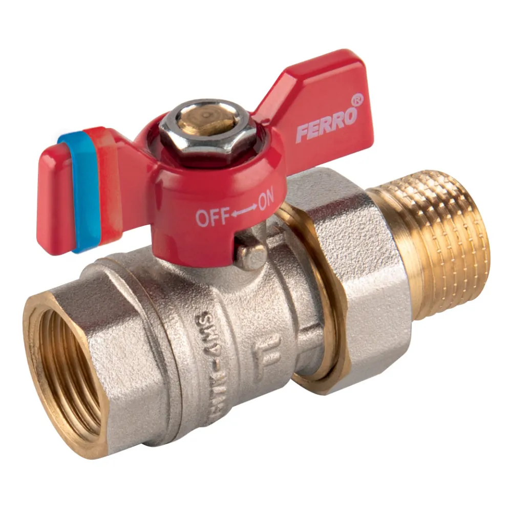 Kurki kulowe nakrętno-wkrętne z motylkiem F-Comfort 1/2"