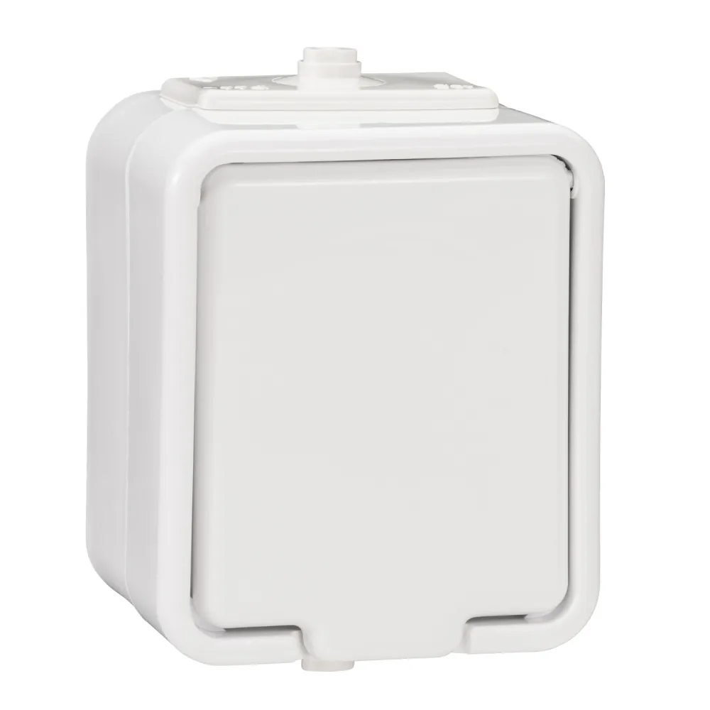 Schneider Electric Cedar – gniazdo pojedyncze 2P+PE IP44, biały