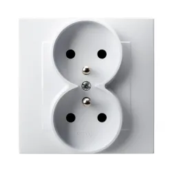 SZAFIR WHITE socket 2x with switch 16A 250V - practical and durable