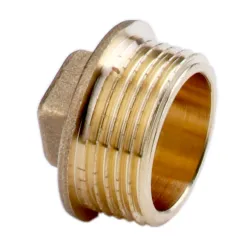 1" Yellow Brass Plug – Durable Installation Component